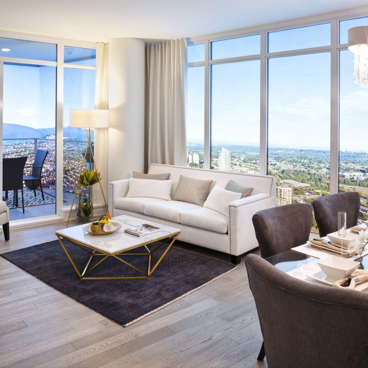 Ledingham McAllister Real Estate Developers, Apartments For Sale, Ledmac Homes, New Condos, Vancouver, Burnaby - Escala HR Living Room